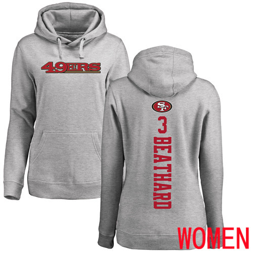 San Francisco 49ers Ash Women C. J. Beathard Backer 3 Pullover NFL Hoodie Sweatshirts
